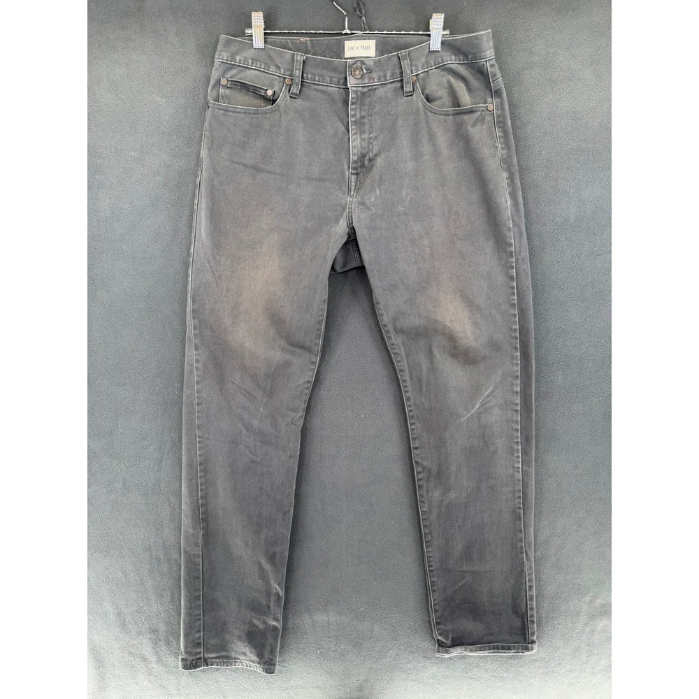 Line of Trade Mens Slim Straight Pants 35x34 Charcoal Gray Stretch Cotton Chino